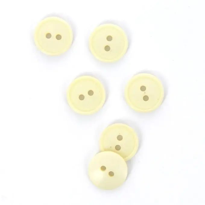 Flache Knöpfe 2 Löcher beige 15 mm Schneller Versand