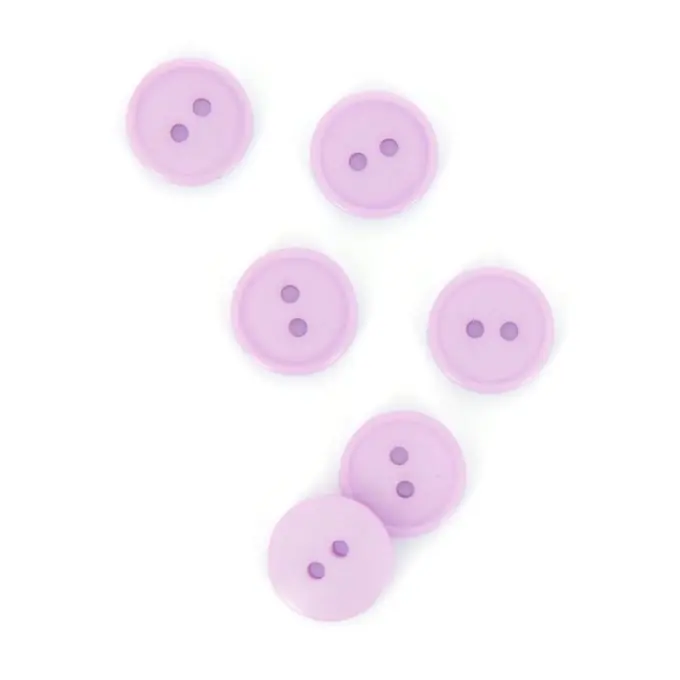 Flache Knöpfe 2 Löcher hellrosa 15 mm Gratis Versand
