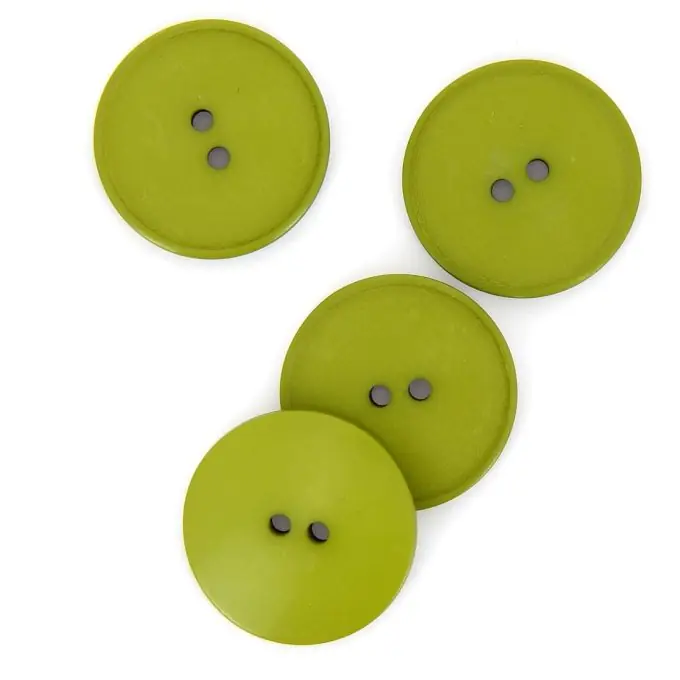 Markenprodukt Flache Knöpfe 2 Löcher khaki-grün 28 mm