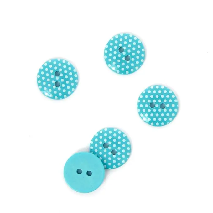 Nur Heute Knöpfe mit Punkten 2 Löcher blau 15 mm