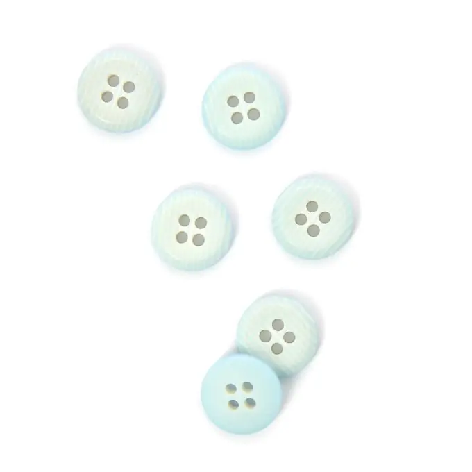 Gestreifte Knöpfe 2 Löcher hellblau 14 mm Preis Gesenkt