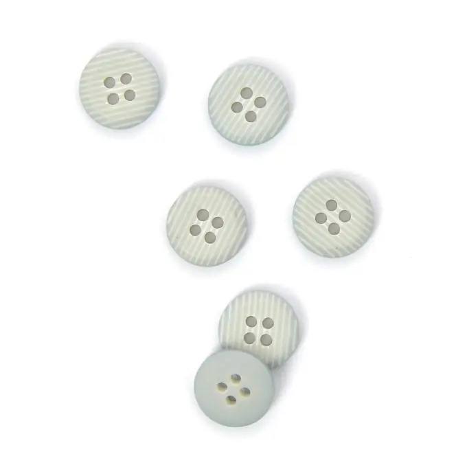 Großhandel Gestreifte Knöpfe 2 Löcher hellgrau 14 mm