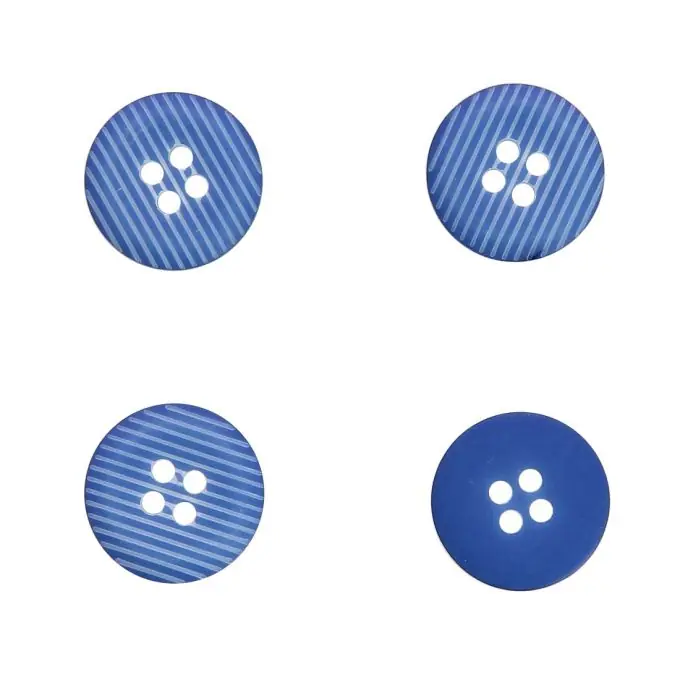 Gestreifte Knöpfe 2 Löcher mittelblau 16 mm Solange Der Vorrat Reicht