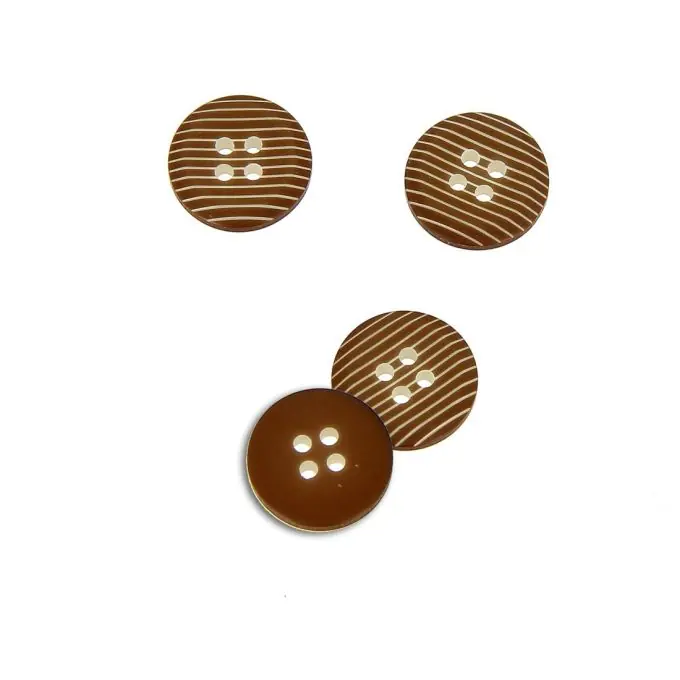 Gestreifte Knöpfe 2 Löcher braun 16 mm Online Kaufen