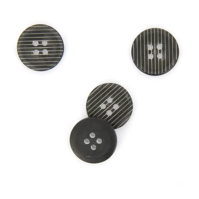 Geprüft Gestreifte Knöpfe 2 Löcher schwarz 19 mm