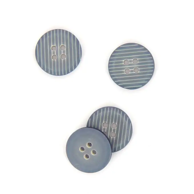 Gestreifte Knöpfe 2 Löcher mittelblau 19 mm Neu