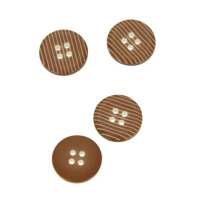 Abverkauf Gestreifte Knöpfe 2 Löcher braun 19 mm