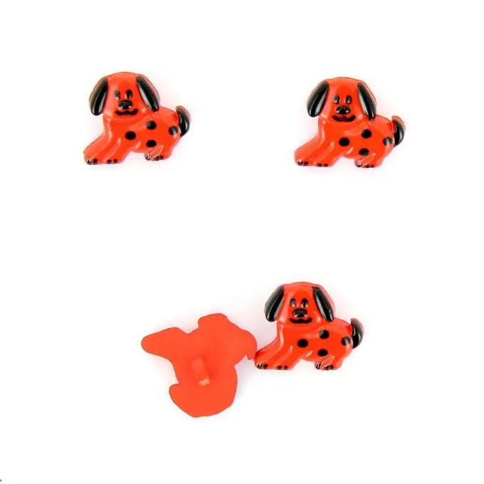 Schnäppchen Knöpfe in Hundeform rot 18 mm