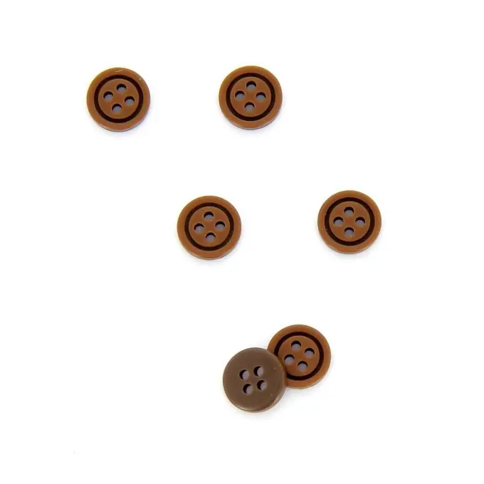 Markenware Bunte runde Knöpfe braun 10 mm