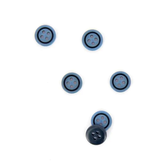 Bunte runde Knöpfe mittelblau und marine 10 mm Rabatt