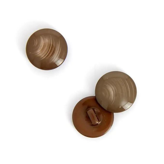 Kostenloser Rückversand Runde Knöpfe mit Stiel hellbraun 25 mm