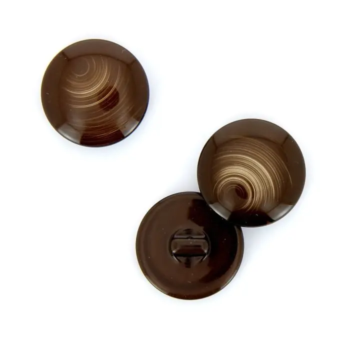 Original Runde Knöpfe mit Stiel braun 25 mm
