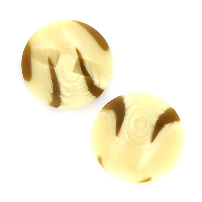 Neuheit Marmorierte Knöpfe creme und braun 34 mm