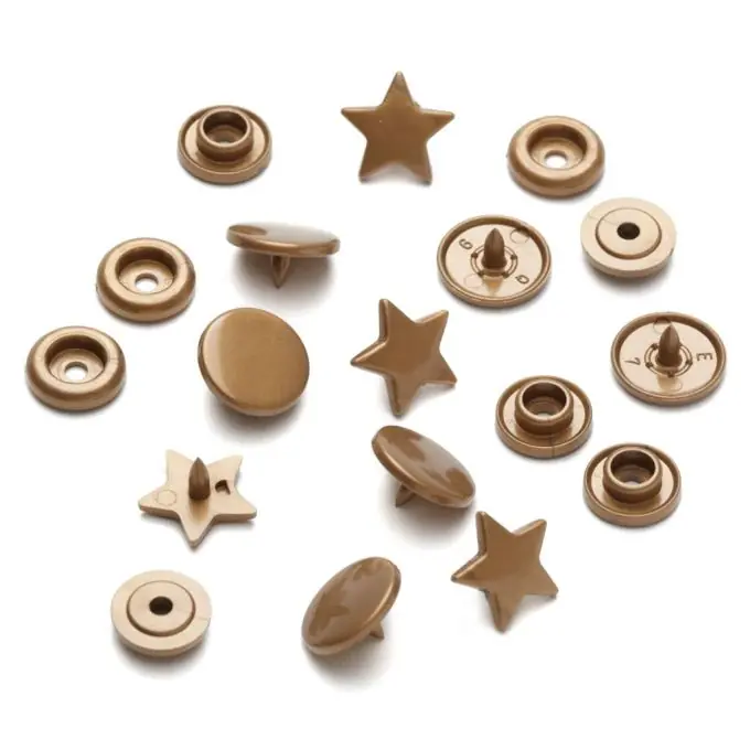 Druckknöpfe Color Snaps, in Sternform und rund – Goldfarben Sichere Zahlung