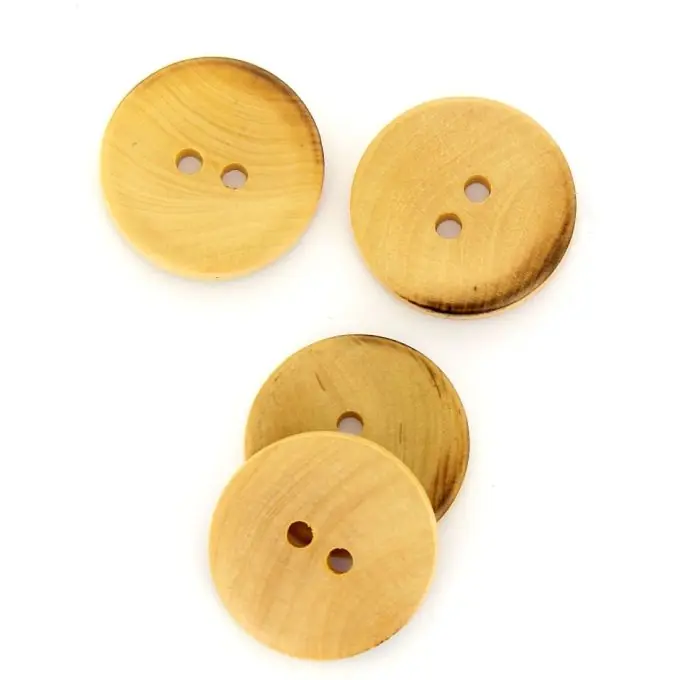 Highlight Runde Knöpfe aus hellem Holz 25 mm