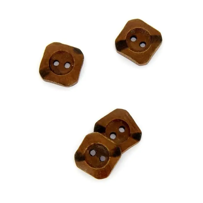 Versand Am Gleichen Tag Eckige Knöpfe aus dunklem Holz 15 mm