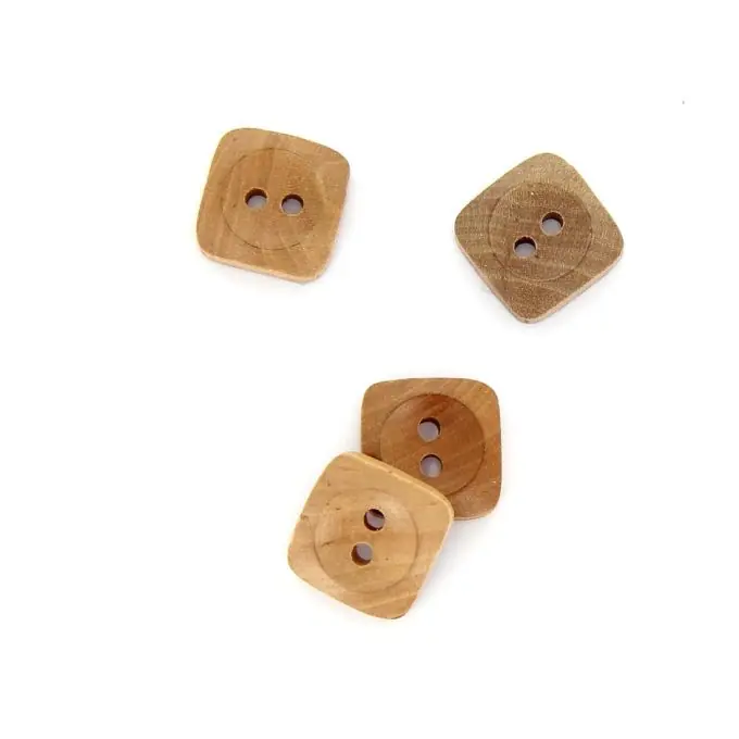 Eckige Knöpfe aus hellem Holz 15 mm Versand Am Gleichen Tag