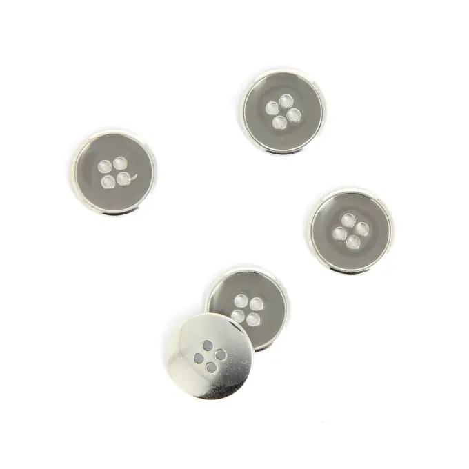 Metallknopf silbern und grau 15 mm Top-Preis