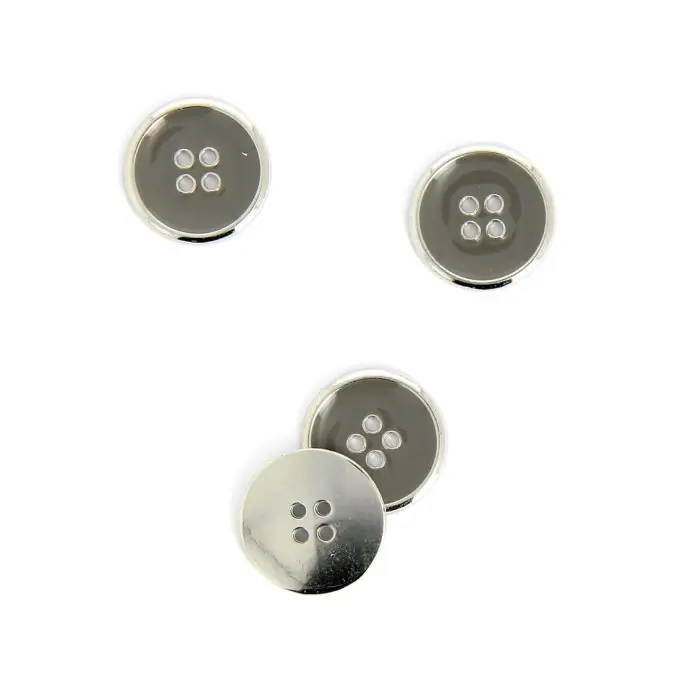 Metallknopf silbern und grau 18 mm Schnäppchen