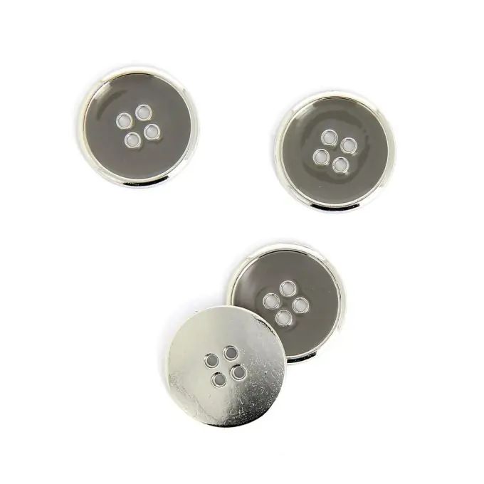 Wochenendangebot Metallknopf silbern und grau 20 mm