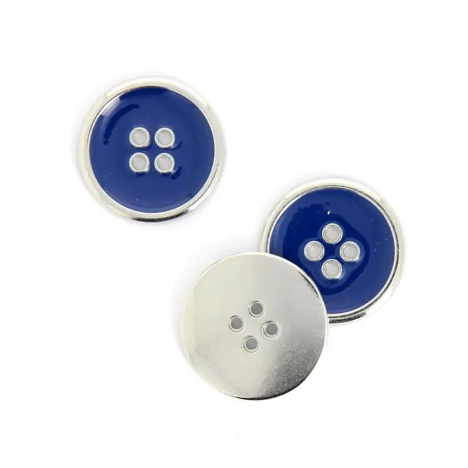 Ab Werk Metallknopf silbern und marine 25 mm