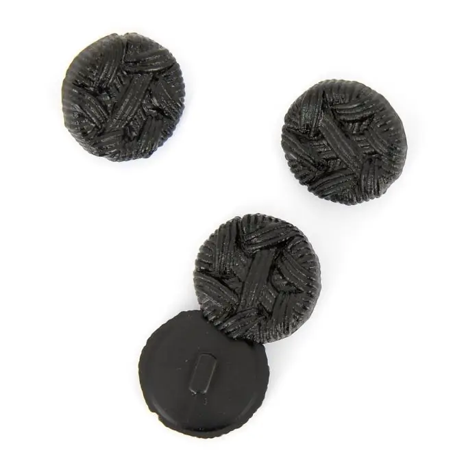 Markenware Knöpfe Kord-Effekt schwarz 22 mm