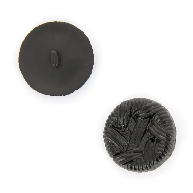 Weltweiter Versand Knöpfe Kord-Effekt schwarz 30 mm