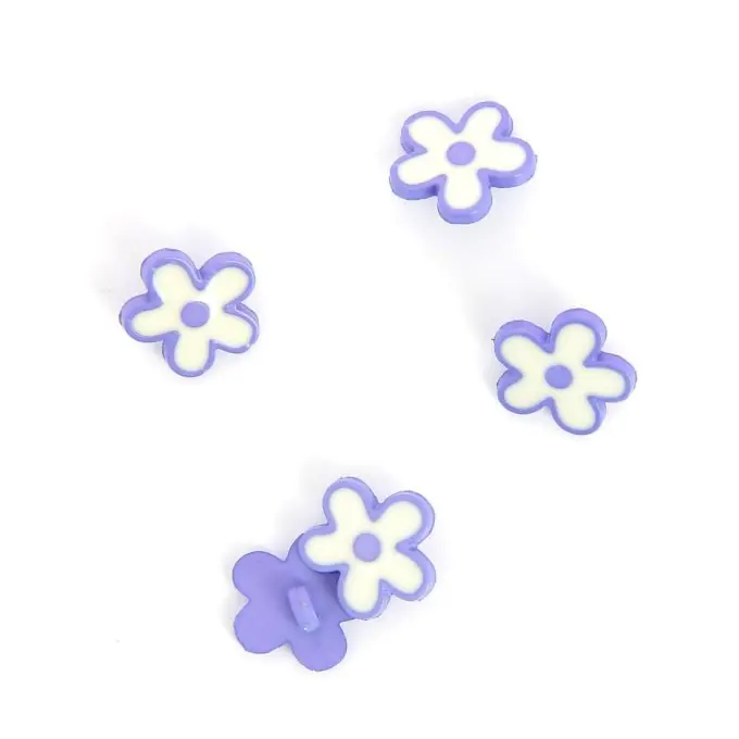 Knöpfe in Blumenform violett 15 mm Exklusiv