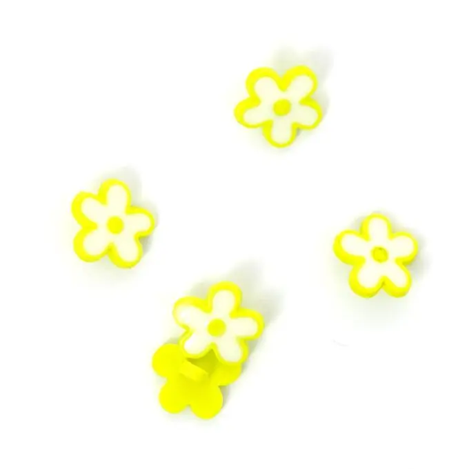 Günstig Knöpfe in Blumenform gelb 15 mm