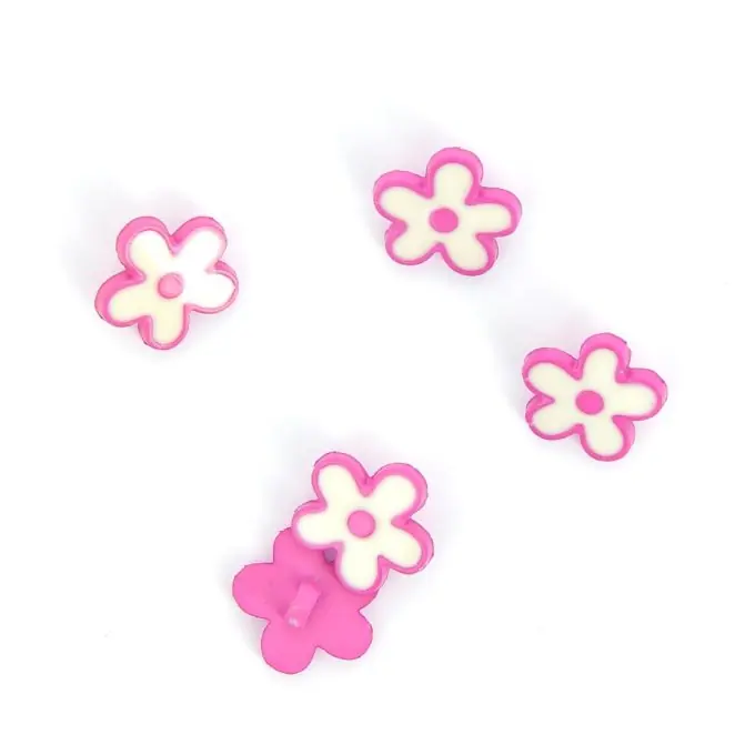 Knöpfe in Blumenform dunkelrosa 15 mm Letzte Chance