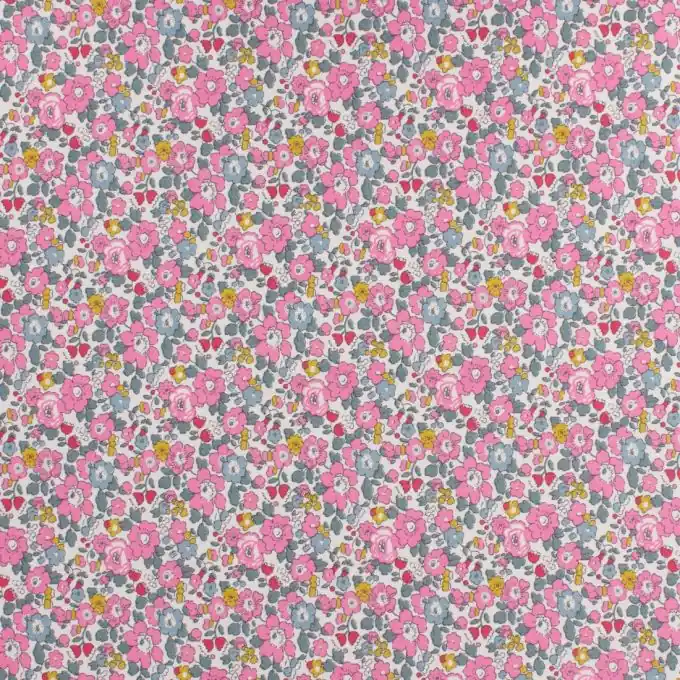 Zertifiziert Rosafarbener Baumwollpopeline-Stoff Liberty Betsy Ann