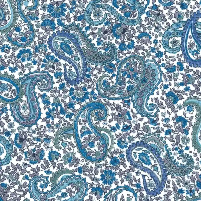 Rabatt Baumwollpopeline-Stoff Liberty Charles blau