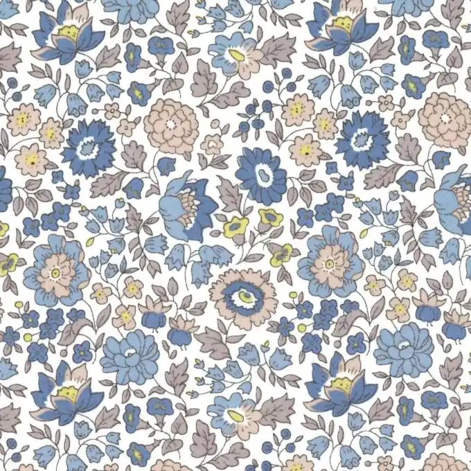 Garantierte Lieferung Baumwollpopeline-Stoff Liberty Danjo blau/grau