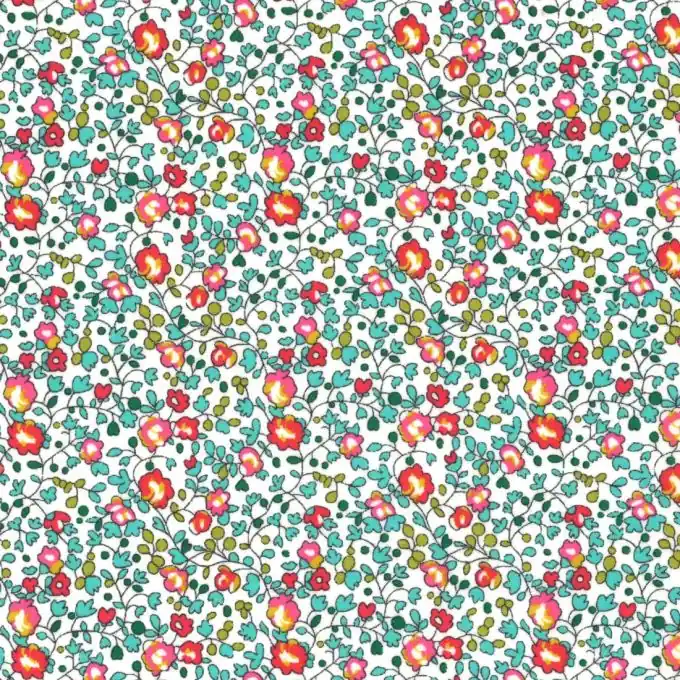 Markenware Baumwollpopeline-Stoff Liberty Eloise New blau und rot