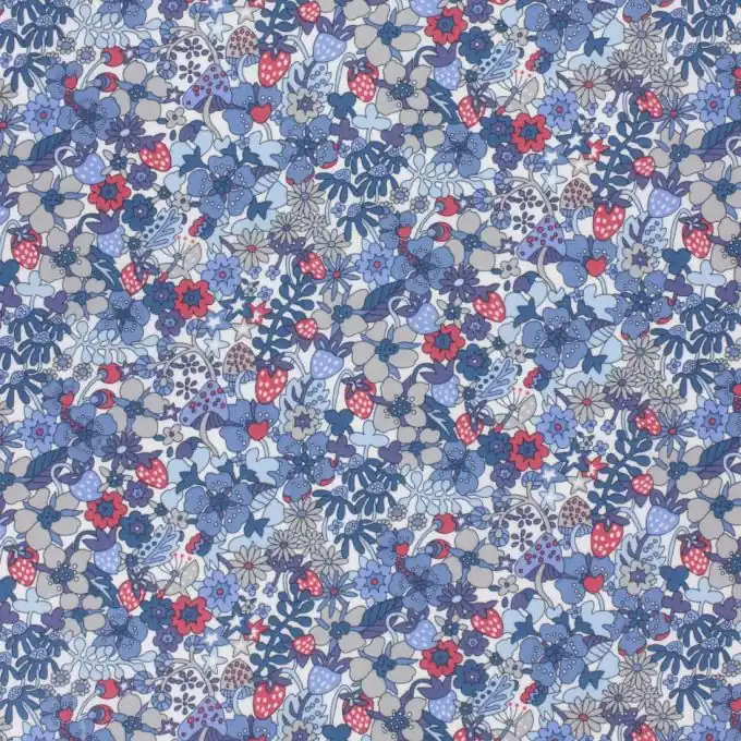 Baumwollstoff Liberty Flower Tops Blau Top-Angebot