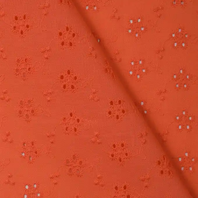 Broderie Anglaise Blumen koralle Markenprodukt