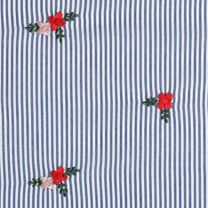 Batist Baumwolle Streifen bestickt Blumen Jetzt Bestellen