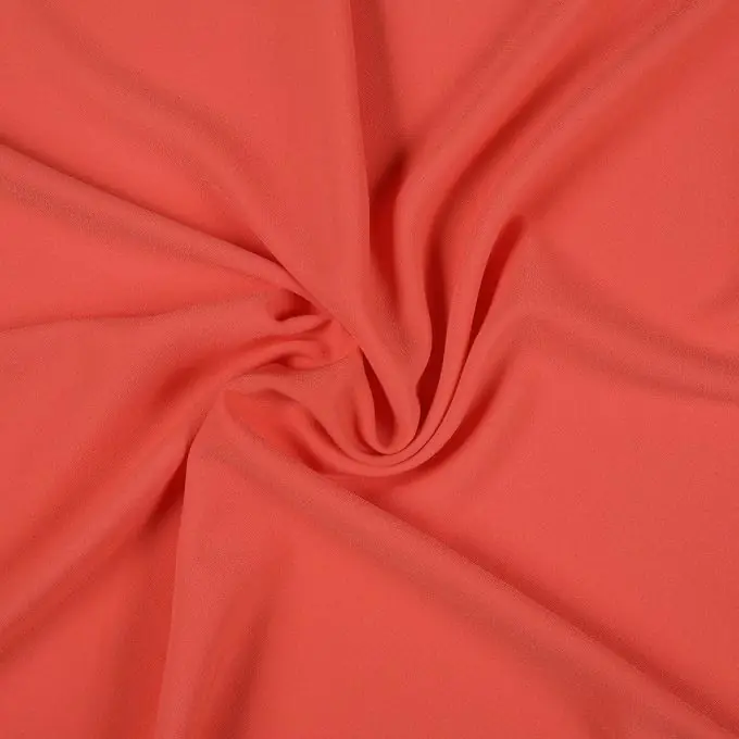 Suzy Crêpe-Stoff Unifarben Koralle, 150 cm Breite Sofort Bestellen