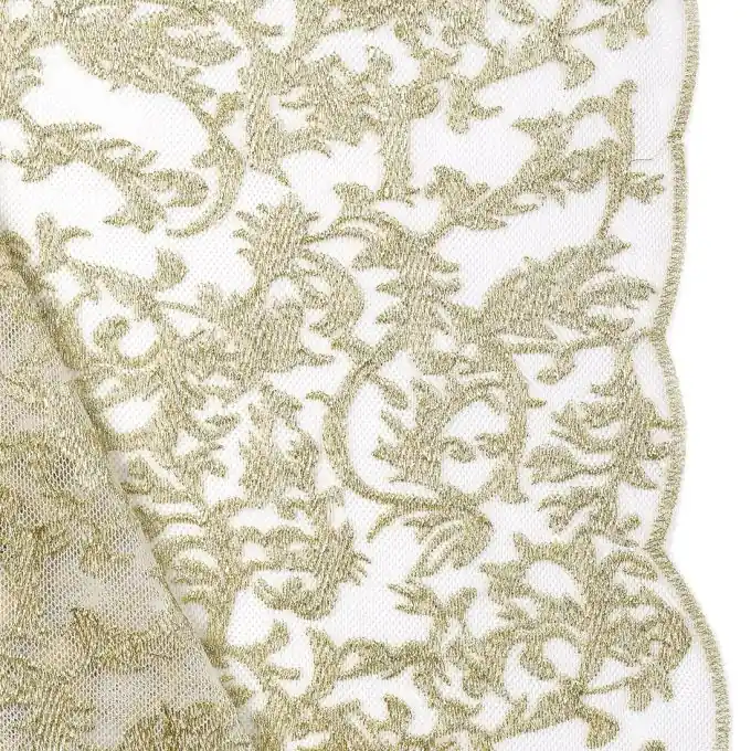 Goldfarben bestickter Mesh-Stoff Neue Kollektion