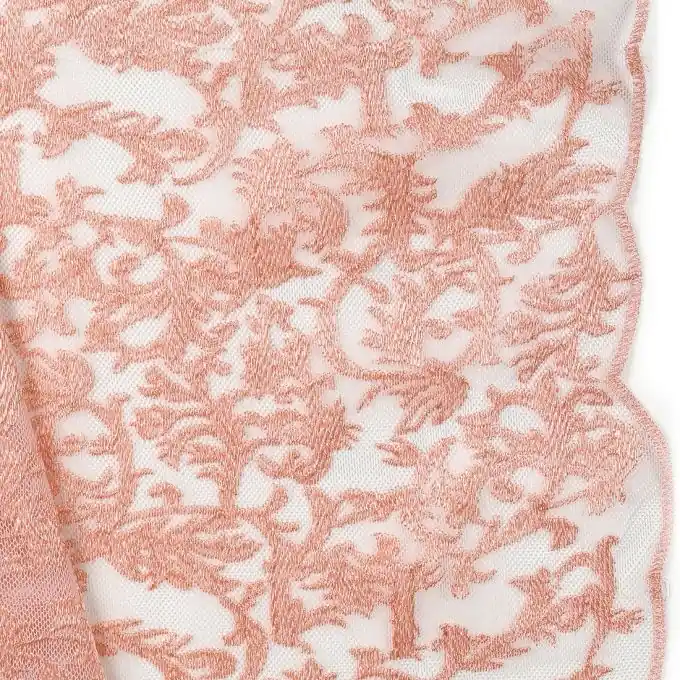 Mengenrabatt Netzstoff bestickt rosa