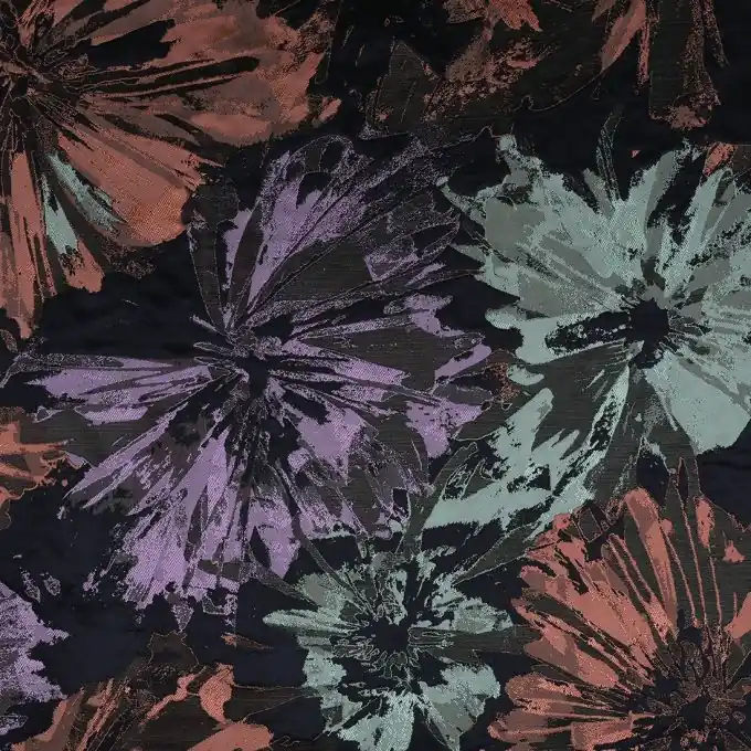 Jacquard Blumen violet rot grün Schneller Versand
