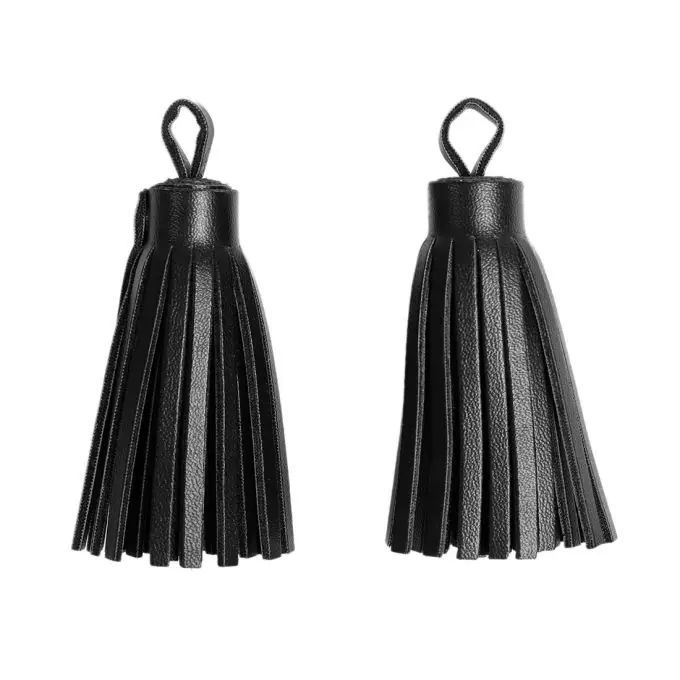 Ab Werk Pompons Kunstleder schwarz 6 cm