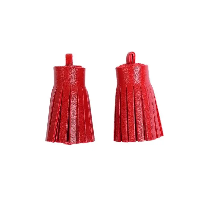 Pompons Kunstleder rot 3,6 cm Echt