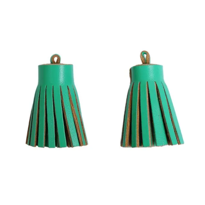 Pompons Kunstleder grün 3,6 cm Abverkauf