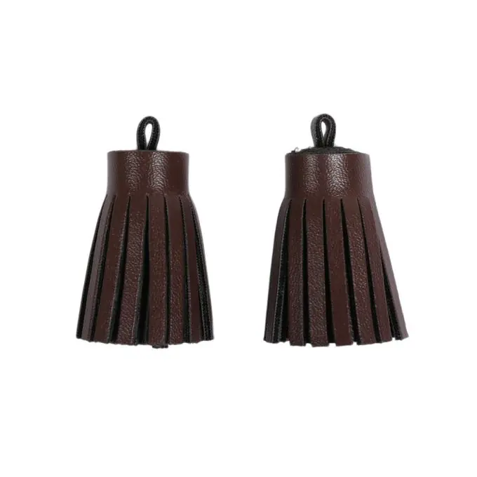 Pompons Kunstleder braun 3,6 cm Kostenloser Versand