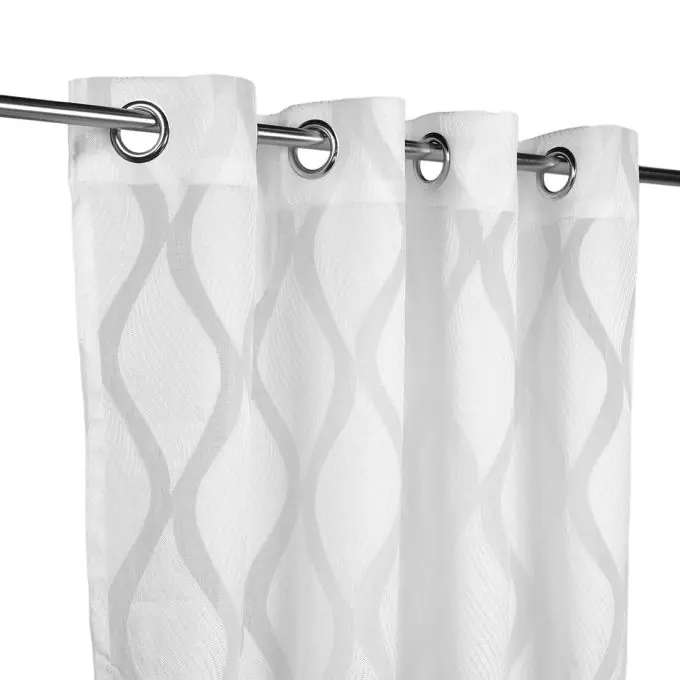 Großhandel Vorhang 140 x 240 cm Jacquard Wellen weiss