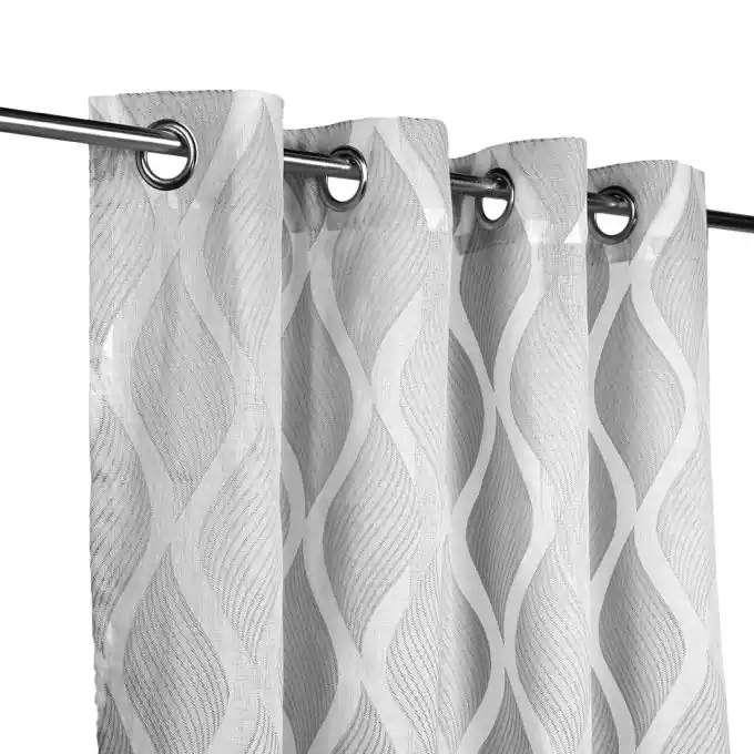 Hochwertig Vorhang 140 x 240 cm Jacquard Wellen grau