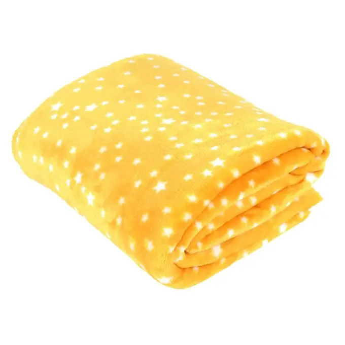 Direktkauf Tagesdecke Flanell Sterne gelb
