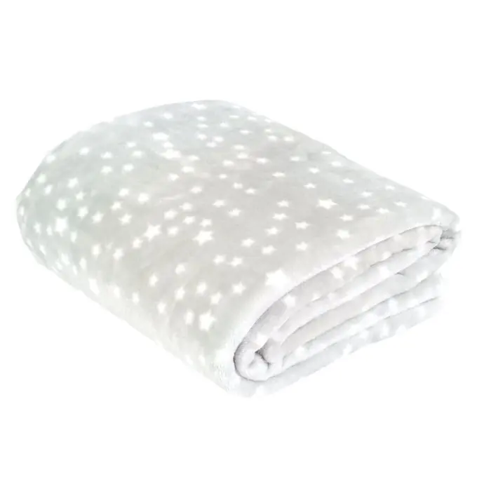 Sale Tagesdecke Flanell Sterne grau