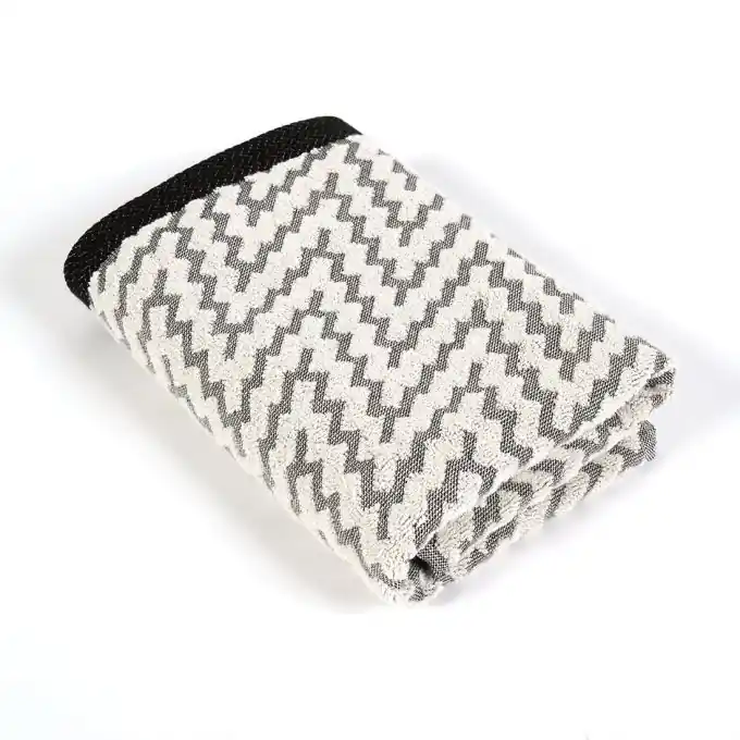 Aktuell Frottee Handtuch Ethnomuster grau